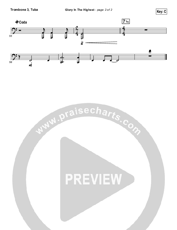 Glory In The Highest Trombone 3/Tuba (Travis Cottrell / Lily Cottrell)