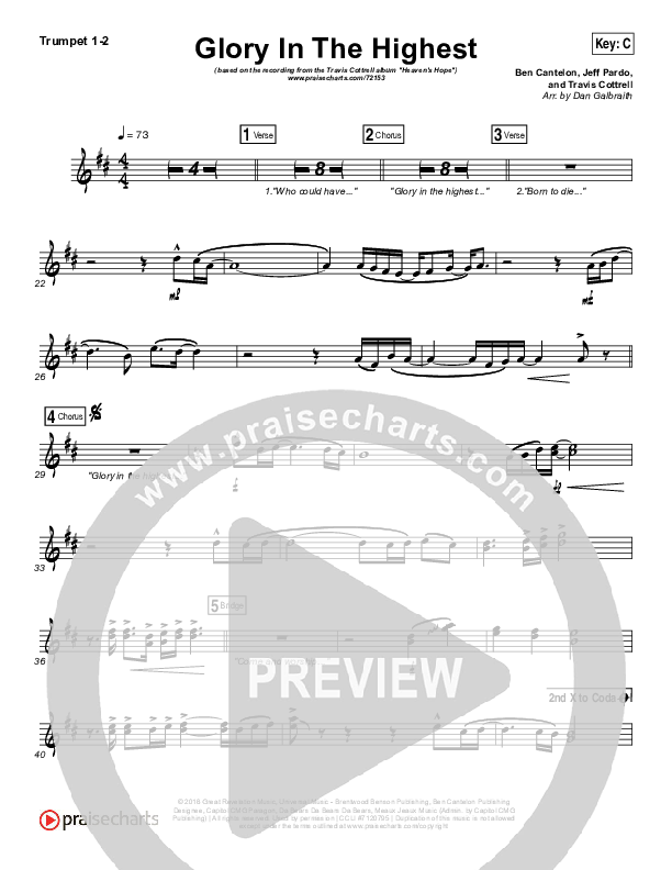 Glory In The Highest Brass Pack (Travis Cottrell / Lily Cottrell)