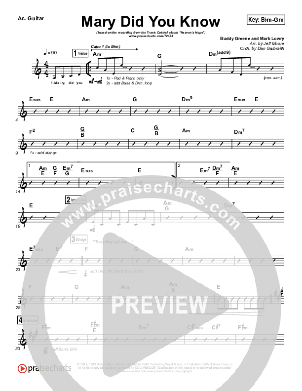 Mary Did You Know Rhythm Chart (Travis Cottrell)