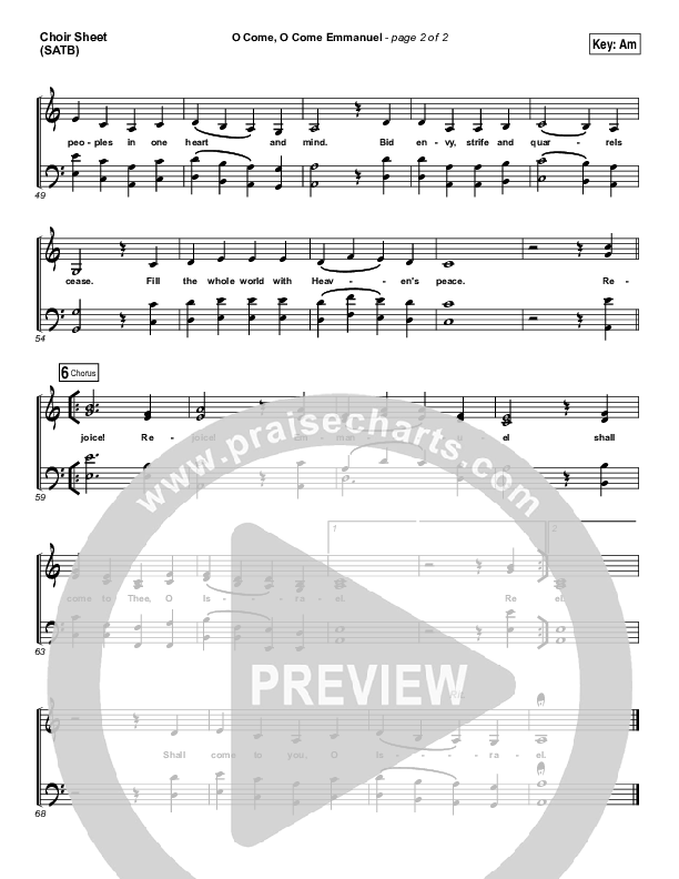 O Come O Come Emmanuel Choir Vocals (SATB) (Lauren Daigle)
