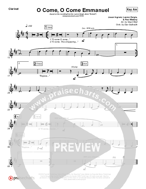 O Come O Come Emmanuel Wind Pack (Lauren Daigle)