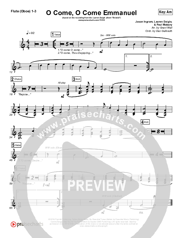 O Come O Come Emmanuel Wind Pack (Lauren Daigle)