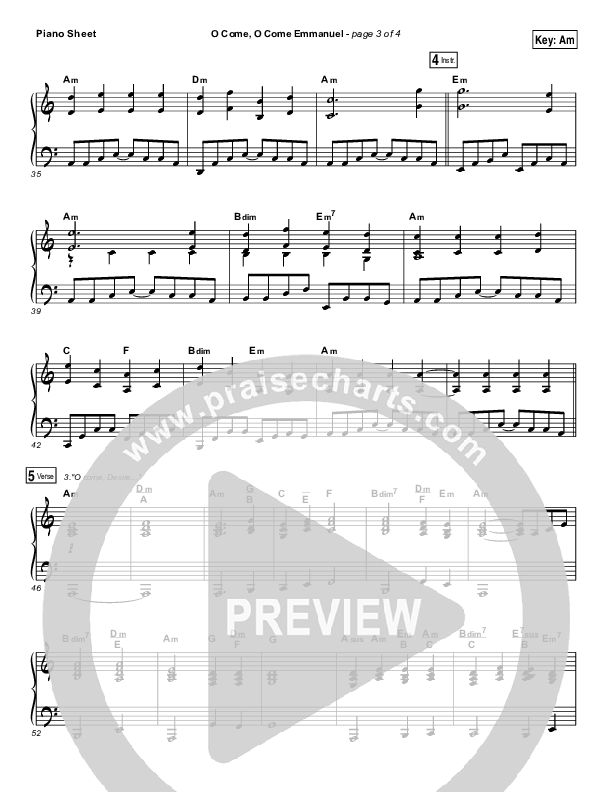 O Come O Come Emmanuel Piano Sheet (Lauren Daigle)