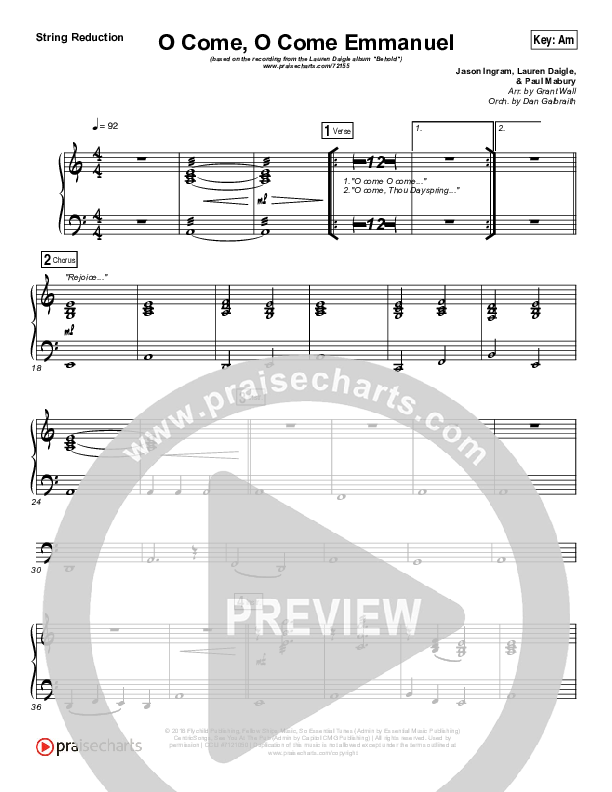 O Come O Come Emmanuel Synth Strings (Lauren Daigle)