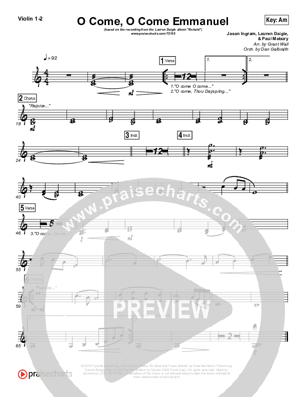 O Come O Come Emmanuel String Pack (Lauren Daigle)
