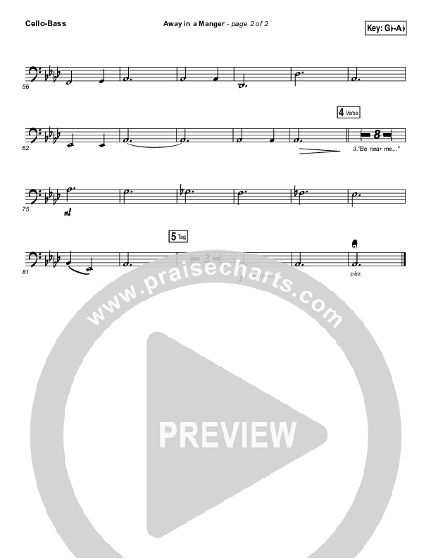 Away In A Manger Cello/Bass (Lauren Daigle)