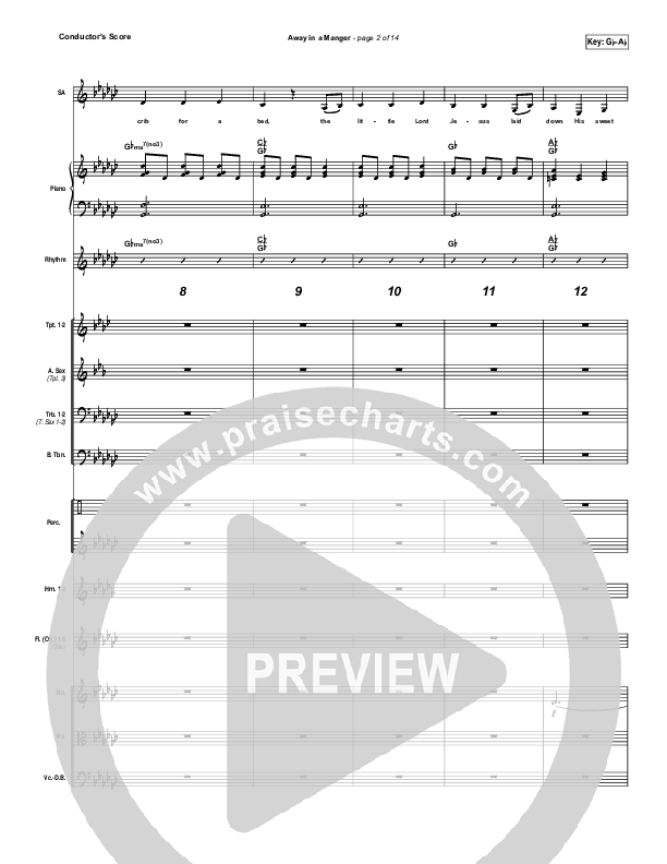 Away In A Manger Conductor's Score (Lauren Daigle)