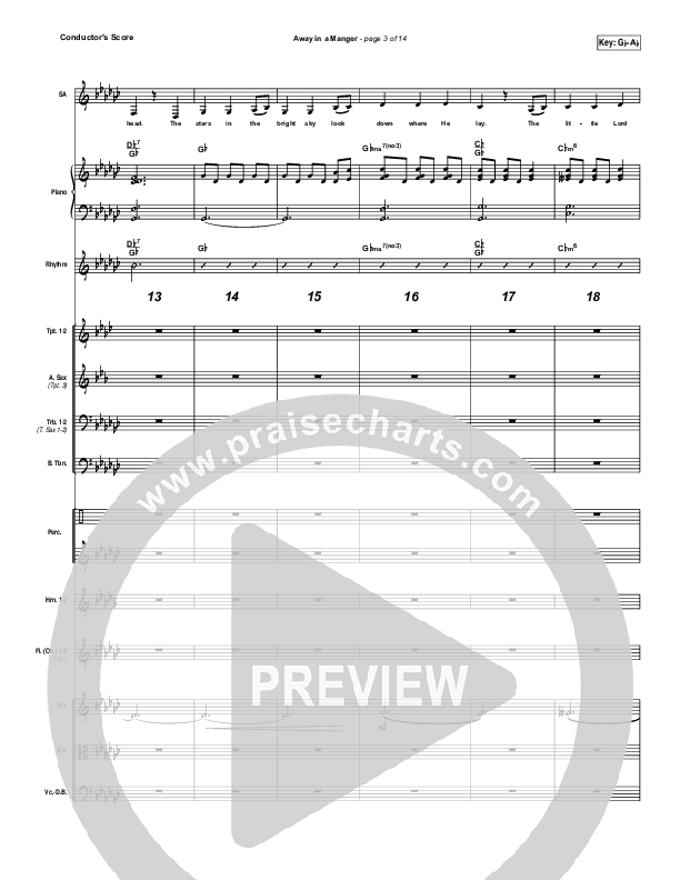 Away In A Manger Conductor's Score (Lauren Daigle)