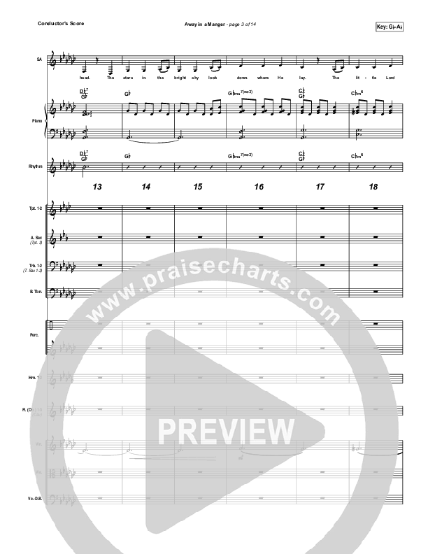 Away In A Manger Conductor's Score (Lauren Daigle)