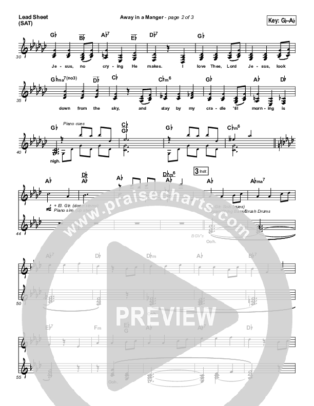 Away In A Manger Lead Sheet (SAT) (Lauren Daigle)