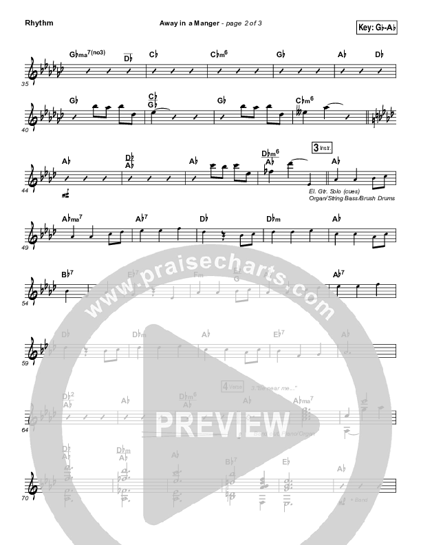 Away In A Manger Rhythm Chart (Lauren Daigle)