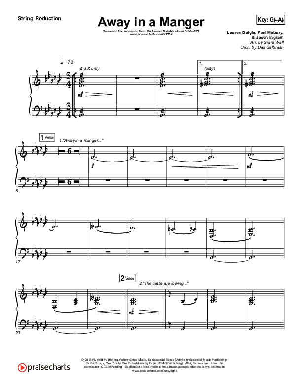 Away In A Manger String Pack (Lauren Daigle)