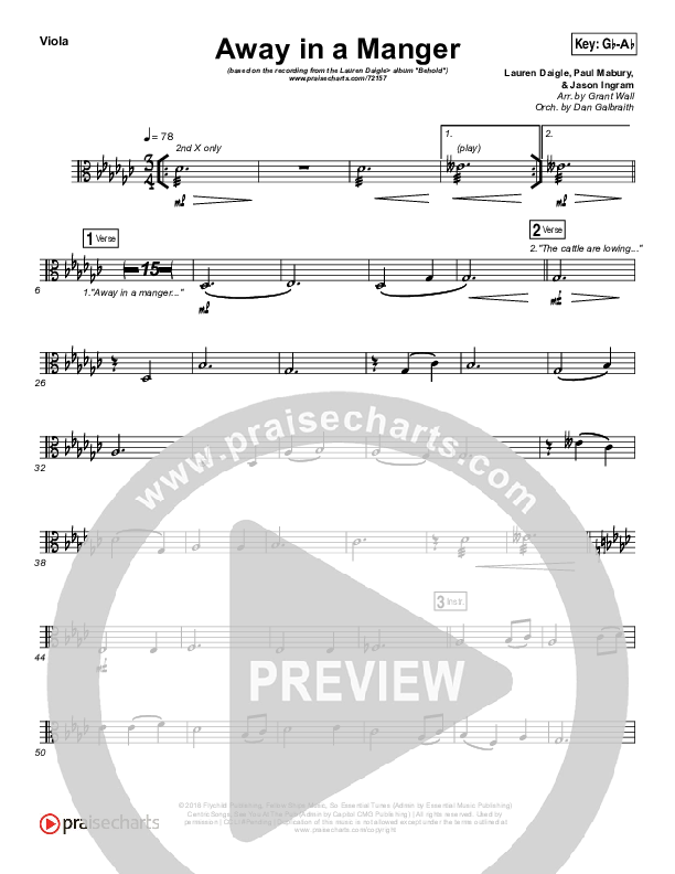 Away In A Manger Viola (Lauren Daigle)