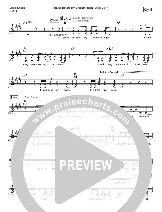 Praise Before My Breakthrough Lead Sheet Sat Bryan Katie Torwalt Praisecharts Not available in russian federation. praisecharts