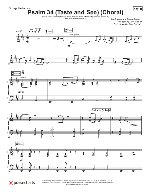 Psalm 34 (Taste and See) (Choral Anthem SATB) Synth (The Worship Initiative / Shane & Shane / Arr. Luke Gambill)