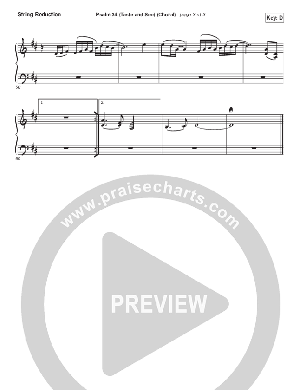 Psalm 34 (Taste and See) (Choral Anthem SATB) String Pack (The Worship Initiative / Shane & Shane / Arr. Luke Gambill)