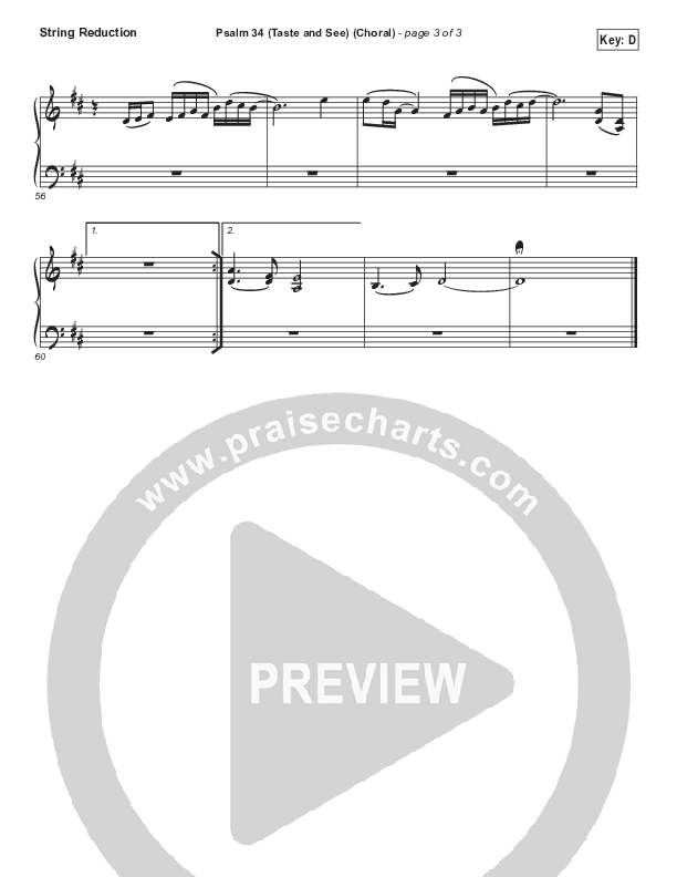 Psalm 34 (Taste and See) (Choral Anthem SATB) String Pack (The Worship Initiative / Shane & Shane / Arr. Luke Gambill)