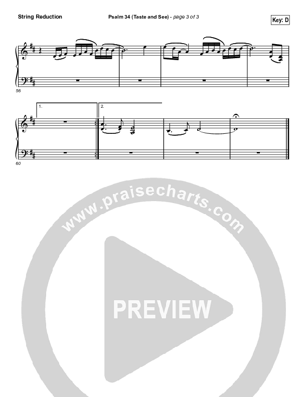 Psalm 34 (Taste and See) (Choral Anthem SATB) String Reduction (The Worship Initiative / Shane & Shane / Arr. Luke Gambill)