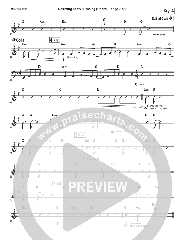 Counting Every Blessing (Choral Anthem SATB) Acoustic Guitar (Rend Collective / Arr. Luke Gambill)