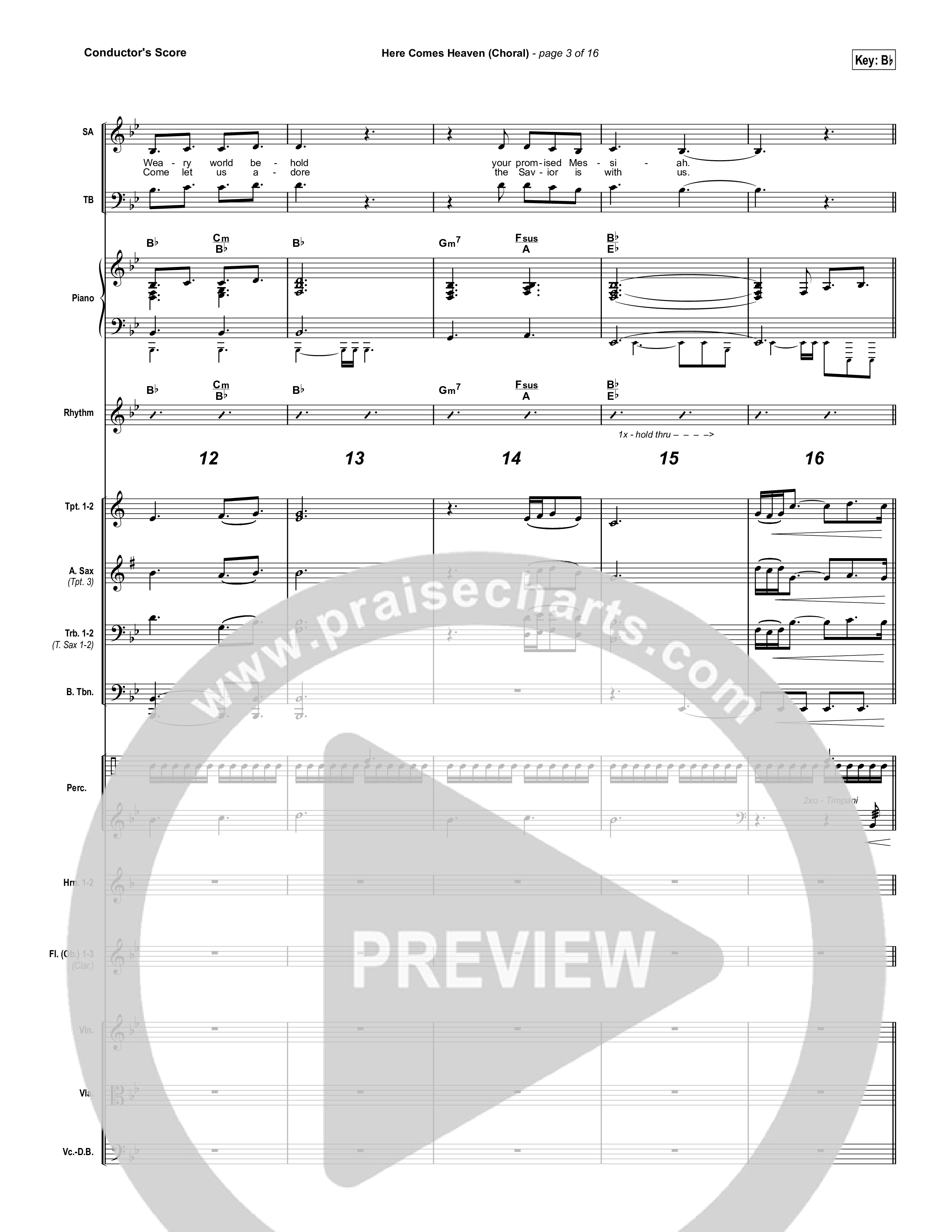 Here Comes Heaven (Choral Anthem SATB) Conductor's Score (Elevation Worship / Arr. Luke Gambill)