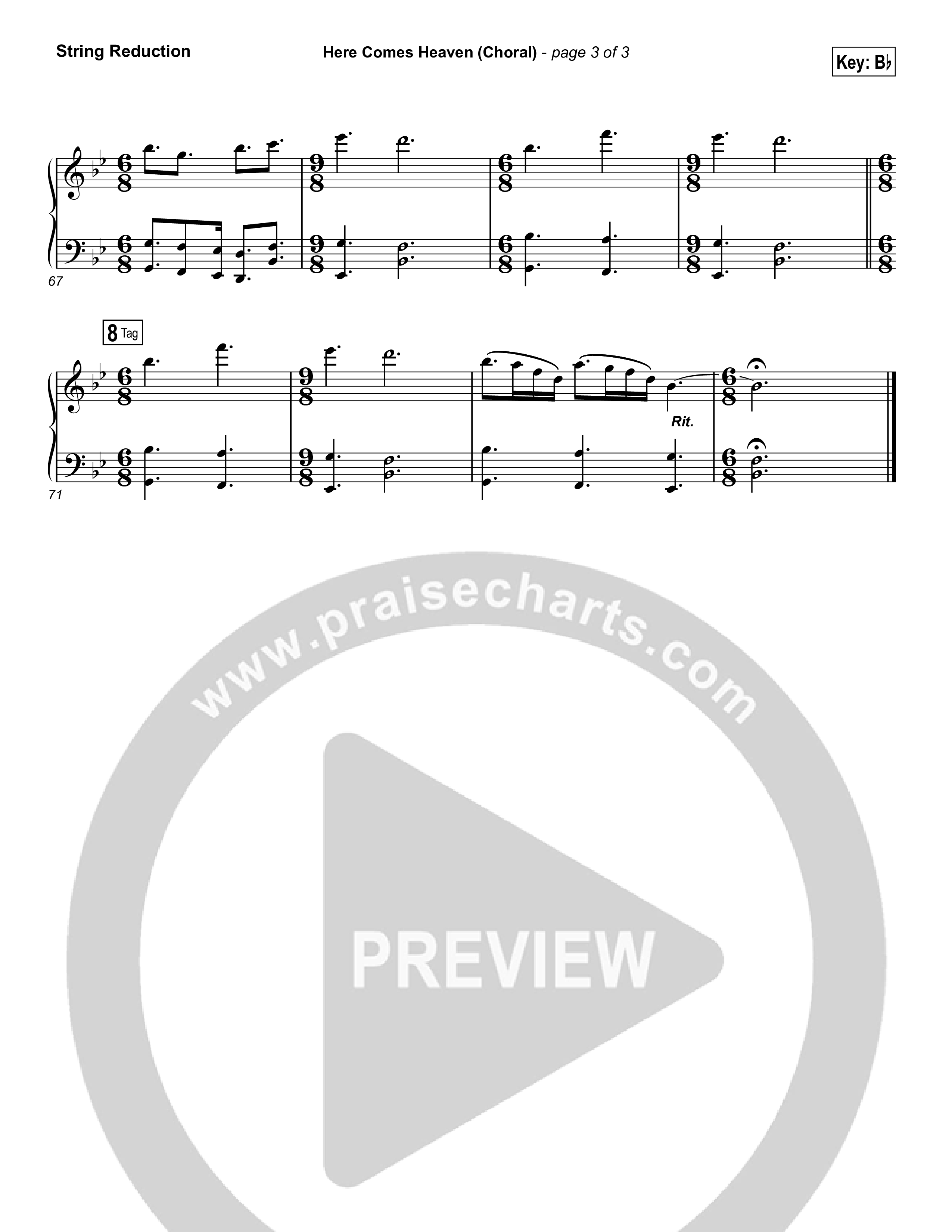Here Comes Heaven (Choral Anthem SATB) String Reduction (Elevation Worship / Arr. Luke Gambill)