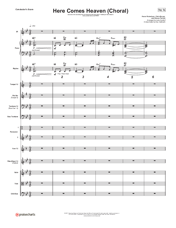 Here Comes Heaven (Choral Anthem SATB) Orchestration (Elevation Worship / Arr. Luke Gambill)