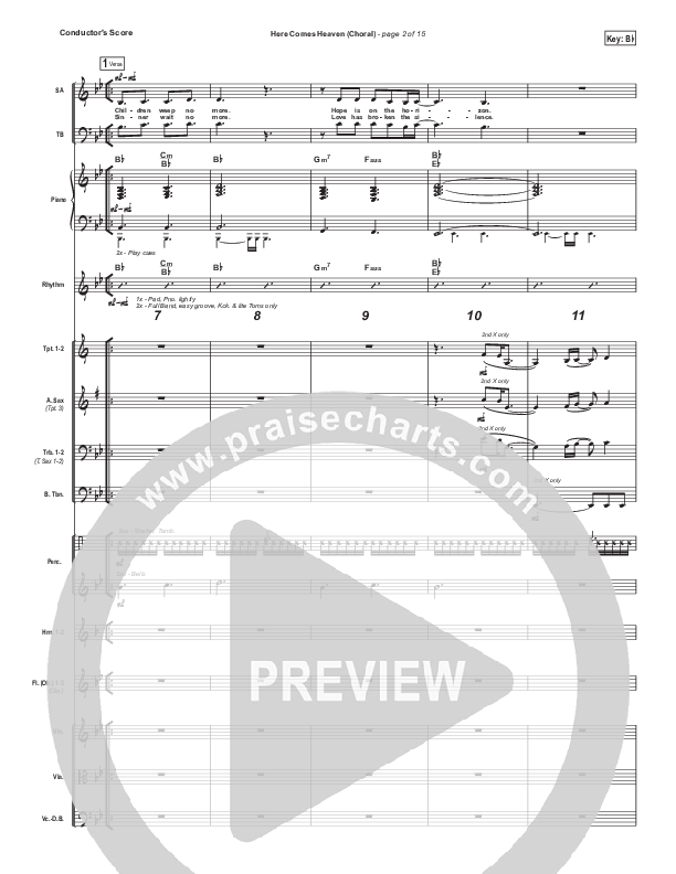 Here Comes Heaven (Choral Anthem SATB) Conductor's Score (Elevation Worship / Arr. Luke Gambill)