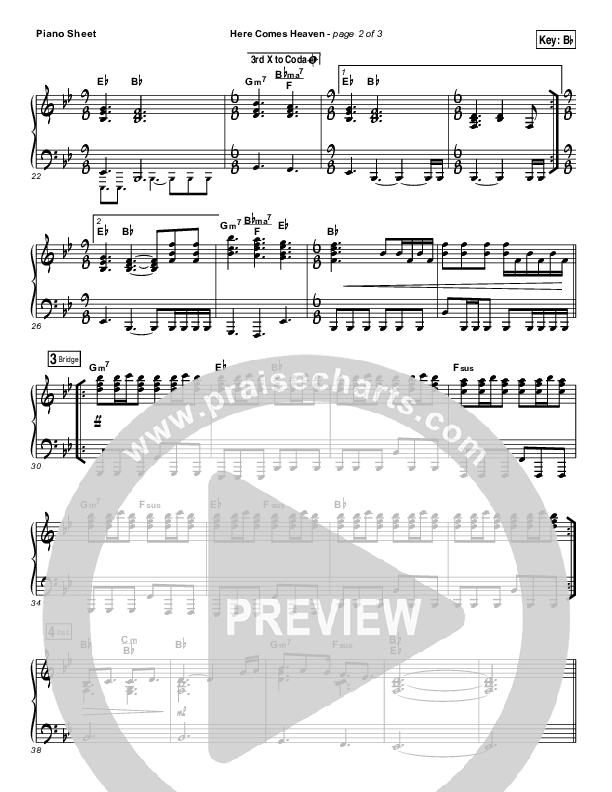Here Comes Heaven (Choral Anthem SATB) Piano Sheet (Elevation Worship / Arr. Luke Gambill)
