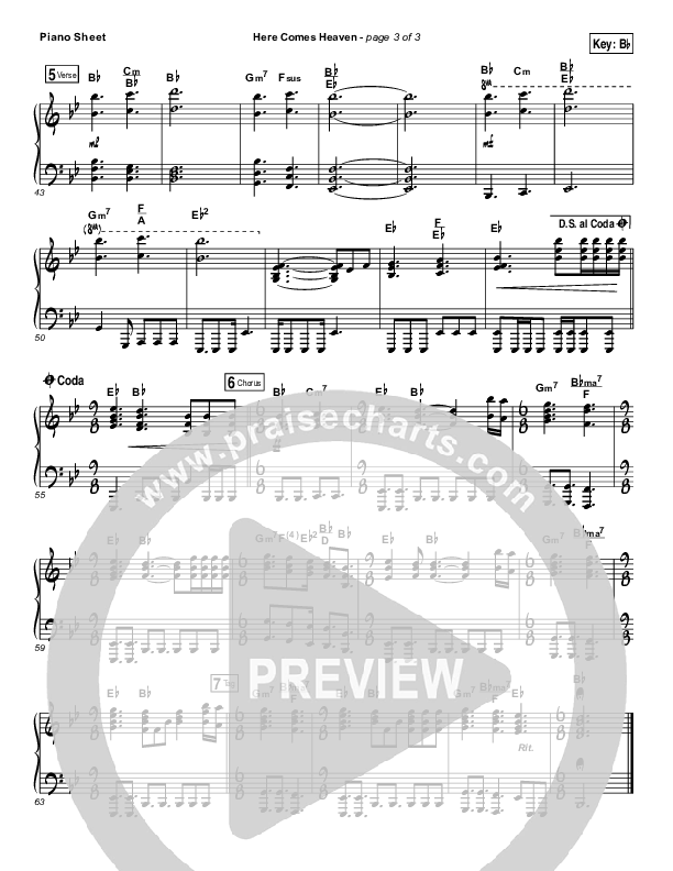 Here Comes Heaven (Choral Anthem SATB) Piano Sheet (Elevation Worship / Arr. Luke Gambill)
