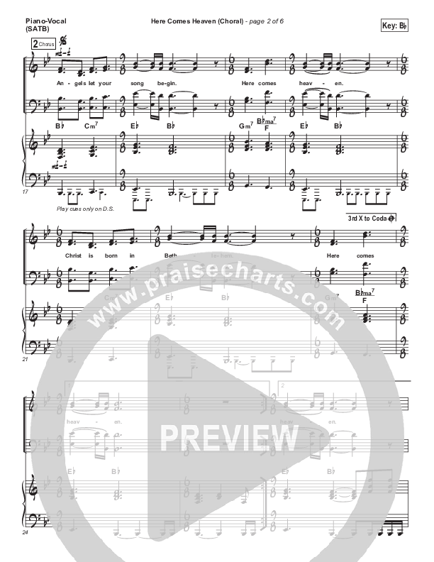 Here Comes Heaven (Choral Anthem SATB) Piano/Vocal (SATB) (Elevation Worship / Arr. Luke Gambill)