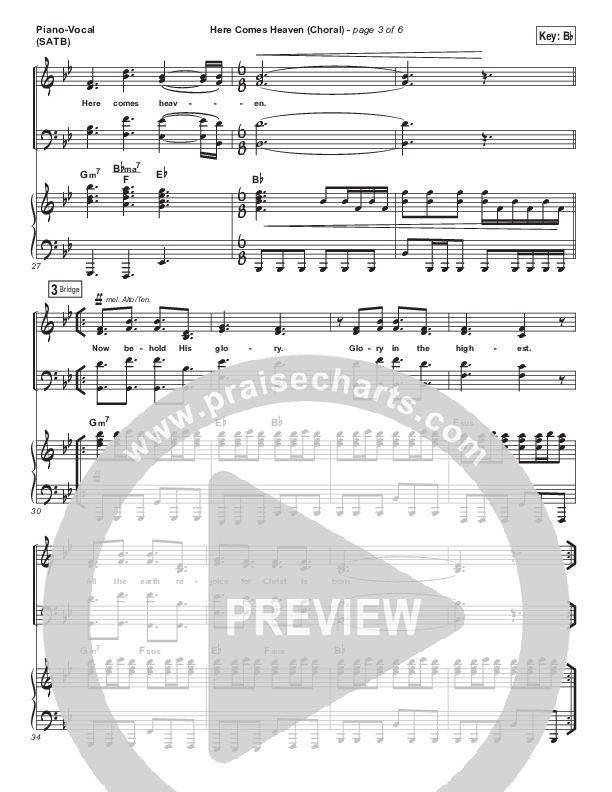 Here Comes Heaven (Choral Anthem SATB) Piano/Vocal Pack (Elevation Worship / Arr. Luke Gambill)
