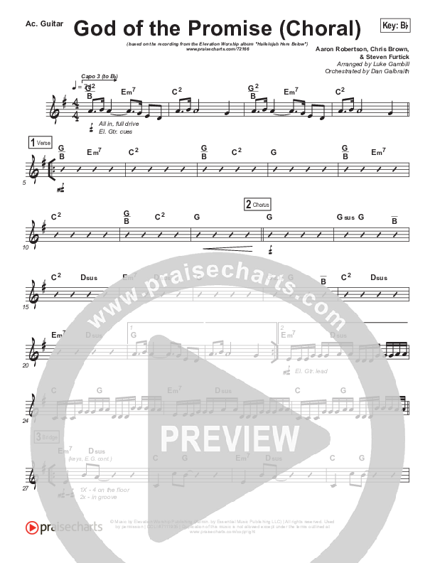 God Of The Promise (Choral Anthem SATB) Acoustic Guitar (Elevation Worship / Arr. Luke Gambill)