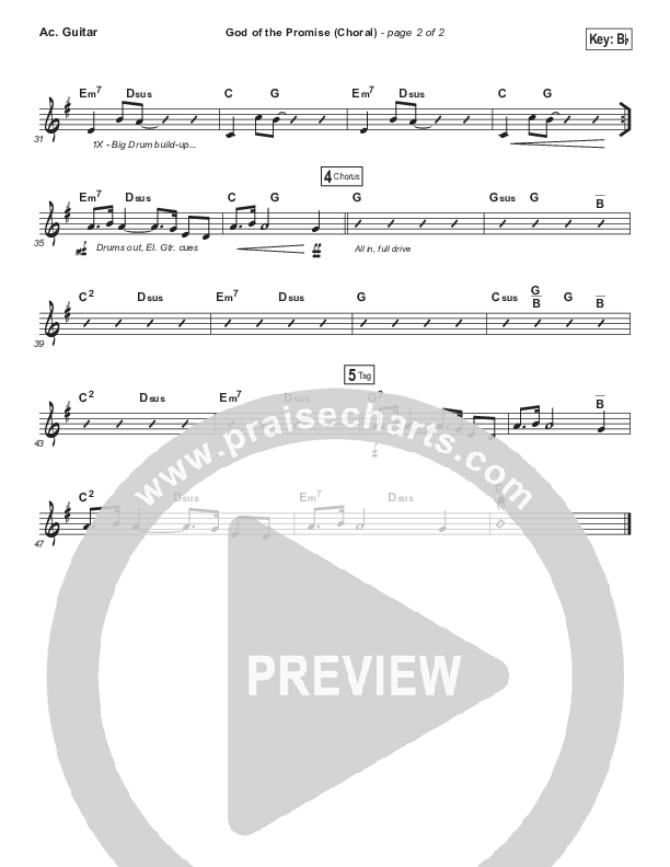 God Of The Promise (Choral Anthem SATB) Acoustic Guitar (Elevation Worship / Arr. Luke Gambill)
