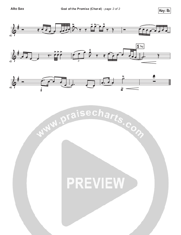 God Of The Promise (Choral Anthem SATB) Alto Sax (Elevation Worship / Arr. Luke Gambill)
