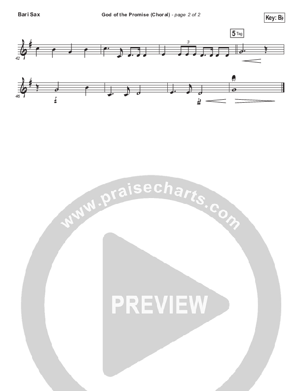 God Of The Promise (Choral Anthem SATB) Bari Sax (Elevation Worship / Arr. Luke Gambill)