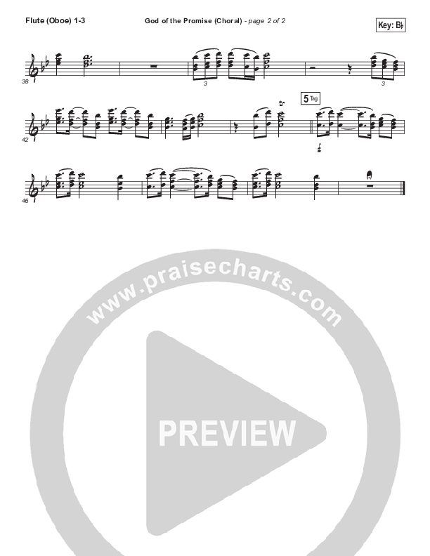 God Of The Promise (Choral Anthem SATB) Flute/Oboe 1/2/3 (Elevation Worship / Arr. Luke Gambill)