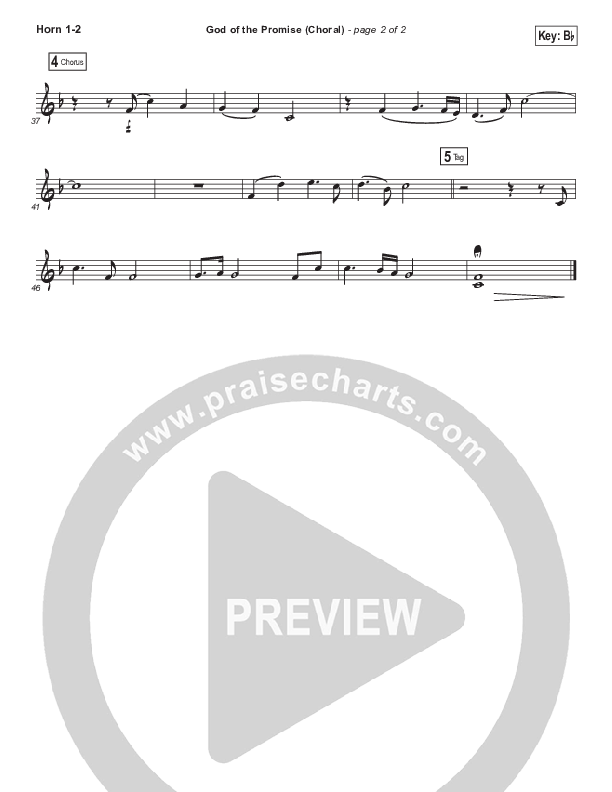 God Of The Promise (Choral Anthem SATB) French Horn 1/2 (Elevation Worship / Arr. Luke Gambill)