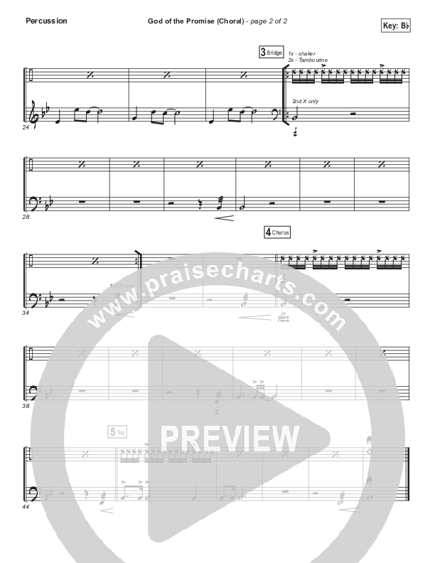 God Of The Promise (Choral Anthem SATB) Percussion (Elevation Worship / Arr. Luke Gambill)