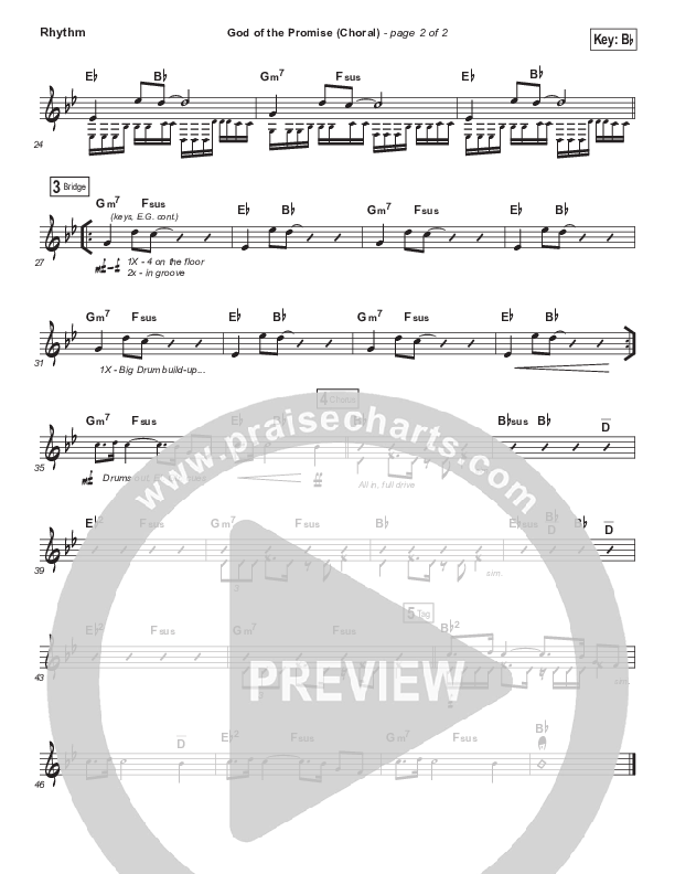 God Of The Promise (Choral Anthem SATB) Rhythm Chart (Elevation Worship / Arr. Luke Gambill)
