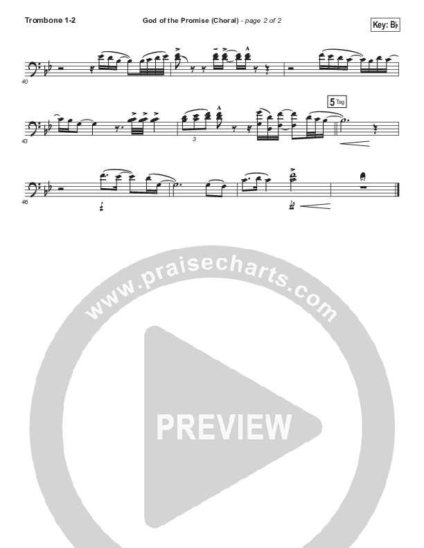 God Of The Promise (Choral Anthem SATB) Trombone 1/2 (Elevation Worship / Arr. Luke Gambill)
