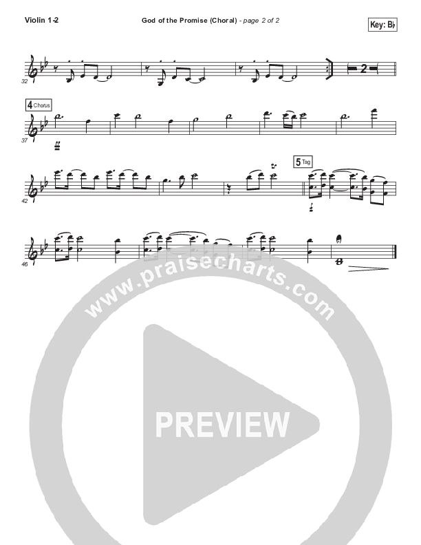God Of The Promise (Choral Anthem SATB) Violin 1/2 (Elevation Worship / Arr. Luke Gambill)