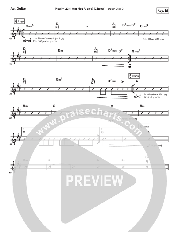 Psalm 23 (I Am Not Alone) (Choral Anthem SATB) Acoustic Guitar (People & Songs / Arr. Luke Gambill)