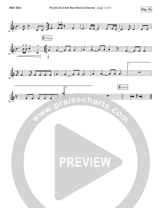 Psalm 23 (I Am Not Alone) (Choral Anthem SATB) Bari Sax (People & Songs / Arr. Luke Gambill)