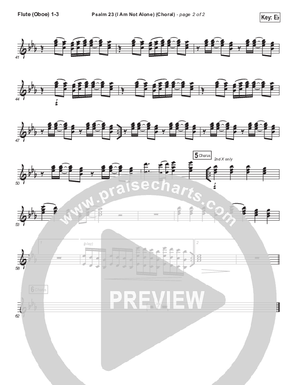 Psalm 23 (I Am Not Alone) (Choral Anthem SATB) Flute/Oboe 1/2/3 (People & Songs / Arr. Luke Gambill)