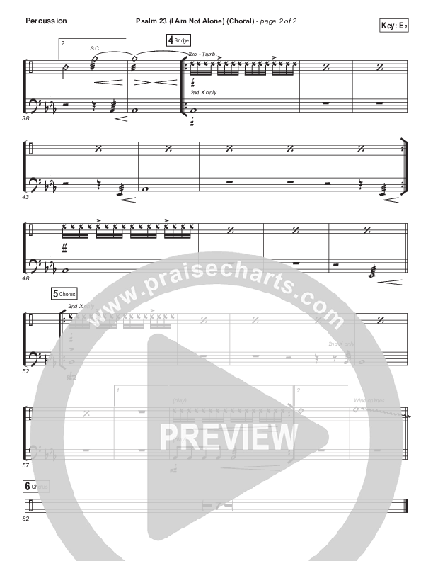 Psalm 23 (I Am Not Alone) (Choral Anthem SATB) Percussion (People & Songs / Arr. Luke Gambill)