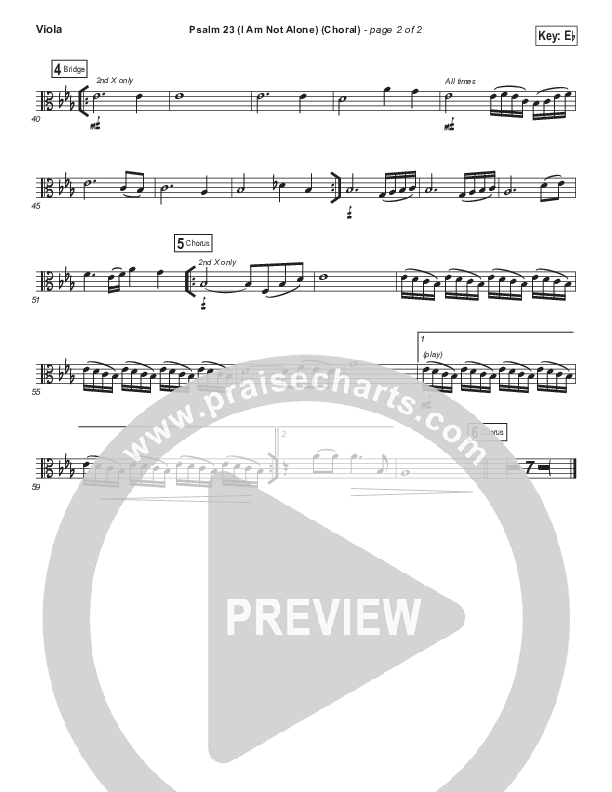 Psalm 23 (I Am Not Alone) (Choral Anthem SATB) Viola (People & Songs / Arr. Luke Gambill)