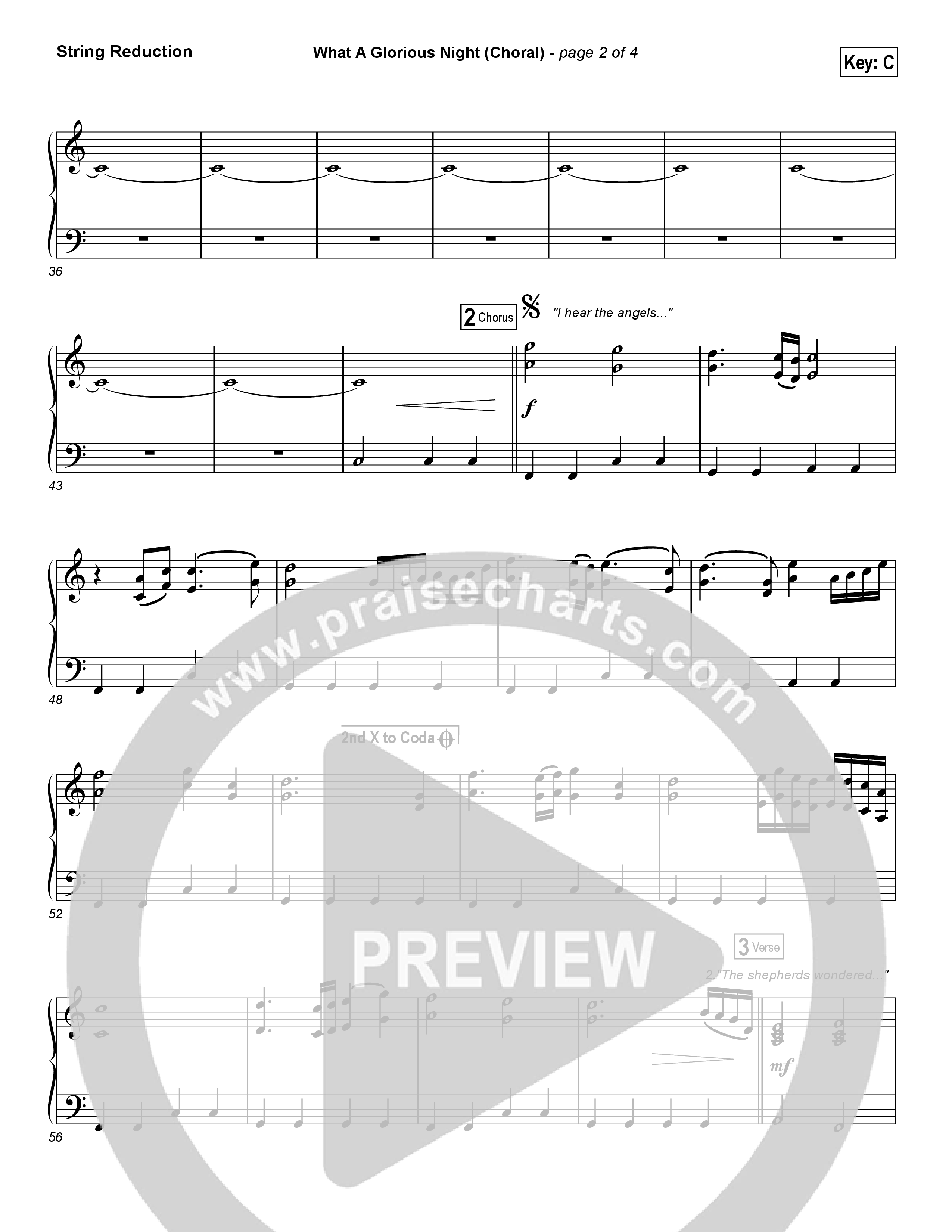 What A Glorious Night (Choral Anthem SATB) String Pack (Sidewalk Prophets / Arr. Luke Gambill)