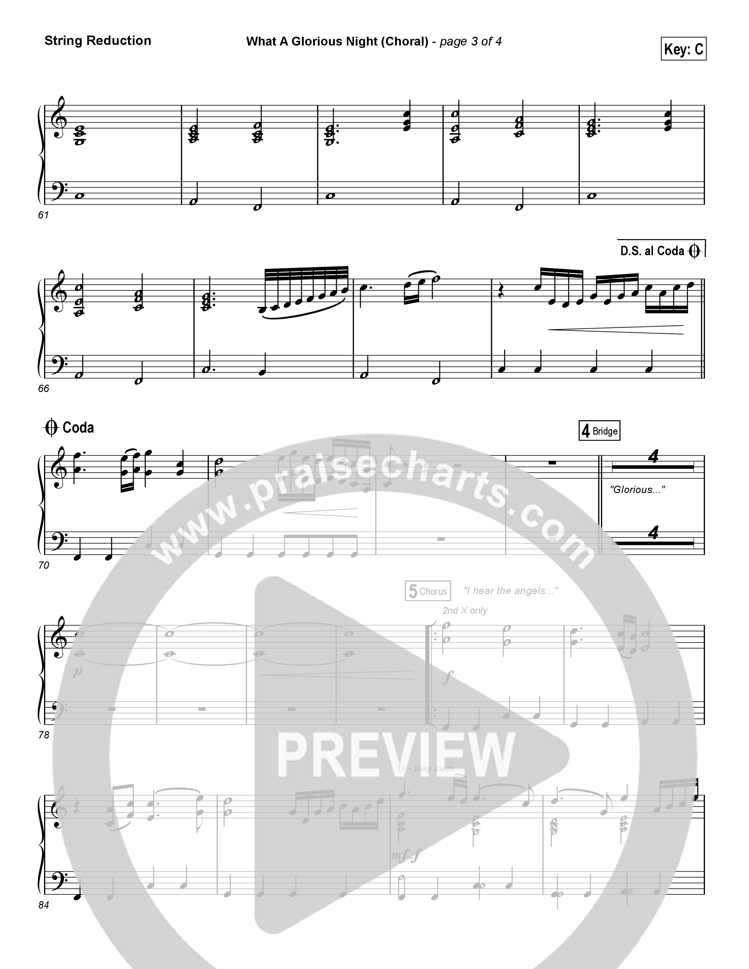 What A Glorious Night (Choral Anthem SATB) String Pack (Sidewalk Prophets / Arr. Luke Gambill)