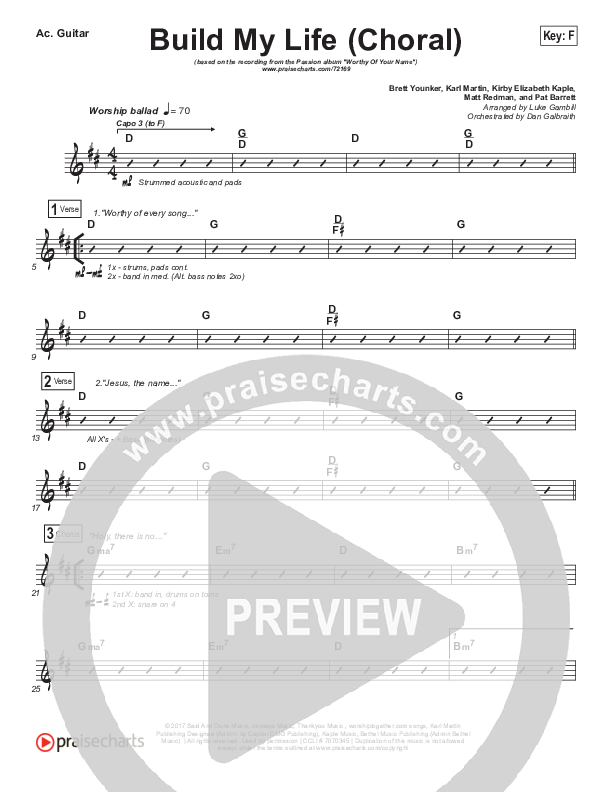 Build My Life (Choral Anthem SATB) Rhythm Chart (Passion / Brett Younker / Arr. Luke Gambill)
