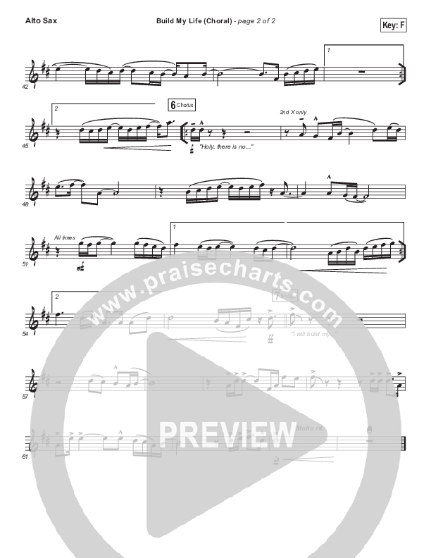 Build My Life (Choral Anthem SATB) Alto Sax (Passion / Brett Younker / Arr. Luke Gambill)